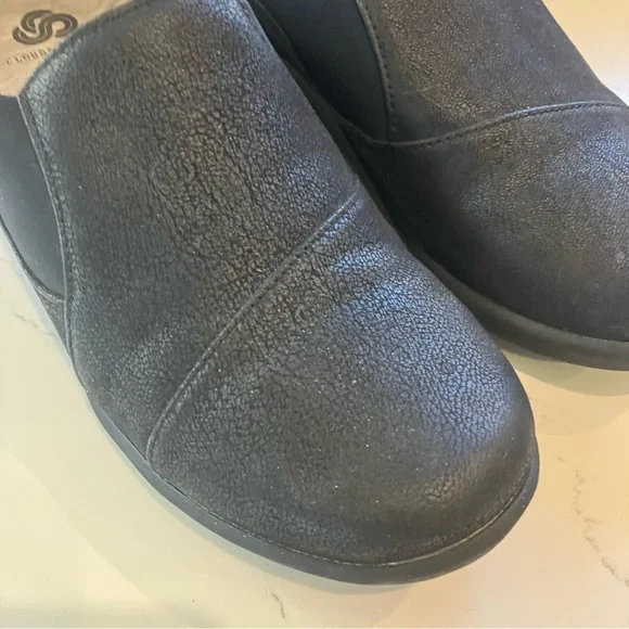 NEW! Clarks Shoes Cloudsteppers Slip On Black Leather Round Toe Loafers 8M - Picture 4 of 11
